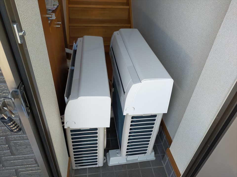江南市にて2台のエアコンを取り外しさせていただいた画像